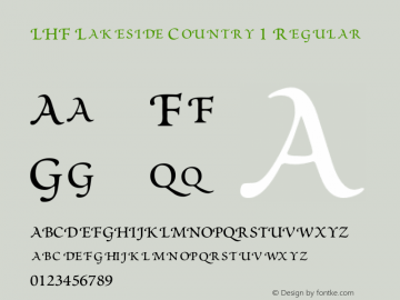 LHF Lakeside Country 1 Regular Version 3.001;PS 003.000;hotconv 1.0.38 Font Sample
