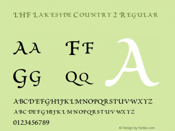 LHF Lakeside Country 2 Regular Version 3.001;PS 003.000;hotconv 1.0.38 Font Sample