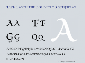 LHF Lakeside Country 3 Regular Version 3.001;PS 003.000;hotconv 1.0.38 Font Sample