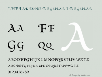 LHF Lakeside Regular 1 Regular Version 3.001;PS 003.000;hotconv 1.0.38 Font Sample