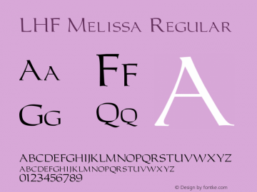 LHF Melissa Regular Version 1.000;PS 001.000;hotconv 1.0.38图片样张