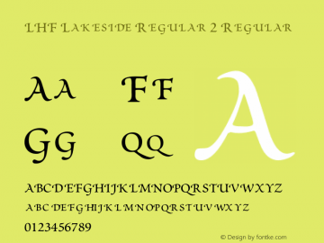 LHF Lakeside Regular 2 Regular Version 3.001;PS 003.000;hotconv 1.0.38 Font Sample