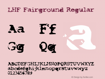 LHF Fairground Regular Version 0.001;PS 000.000;hotconv 1.0.38 Font Sample