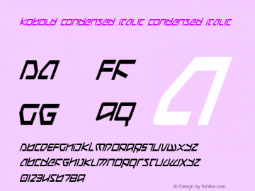 Kobold Condensed Italic Condensed Italic 001.000 Font Sample