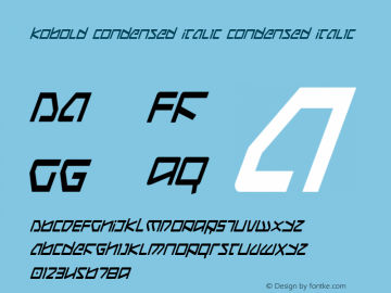 Kobold Condensed Italic Condensed Italic 001.000 Font Sample