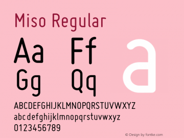 Miso Regular Version 1.01 2007 Font Sample