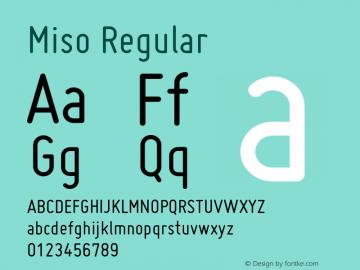 Miso Regular Version 1.003 Font Sample