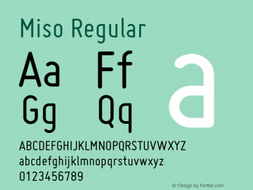 Miso Regular Version 1.003 Font Sample