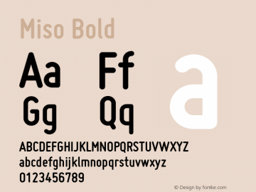 Miso Bold Version 1.005 Font Sample