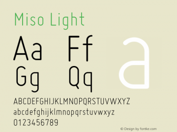 Miso Light Version 1.005 Font Sample