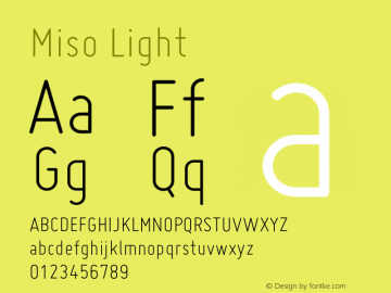 Miso Light Version 1.005 Font Sample