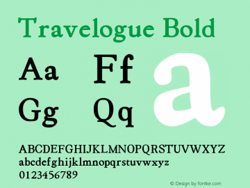 Travelogue Bold Version 1.2.2 Font Sample