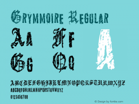 Grymmoire Regular Macromedia Fontographer 4.1 2008.11.30. Font Sample