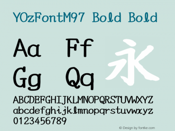 YOzFontM97 Bold Bold Version 2.41 Font Sample