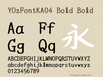 YOzFontKA04 Bold Bold Version 7.00 Font Sample