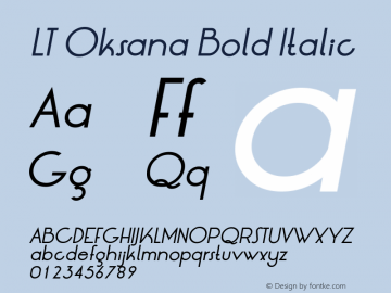 LT Oksana Bold Italic Version 4.00 March 19, 2010 Font Sample