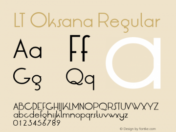 LT Oksana Regular Version 5.00 March 19, 2010 Font Sample