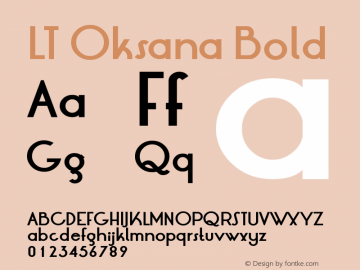 LT Oksana Bold Version 6.00 June 25, 2012 Font Sample