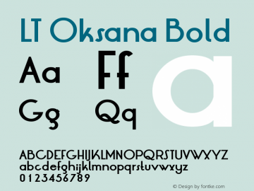 LT Oksana Bold Version 7.00 June 15, 2014 Font Sample