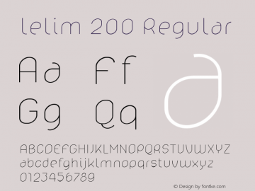 lelim 200 Regular 0.001 Font Sample