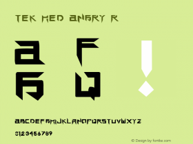 TEK HED ANGRY Regular Version 1.02; June  23, 2003 Font Sample