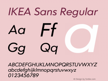 IKEA Sans Regular Version 1.00 Font Sample