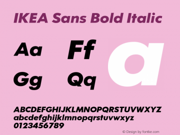 IKEA Sans Bold Italic Version 1.05图片样张