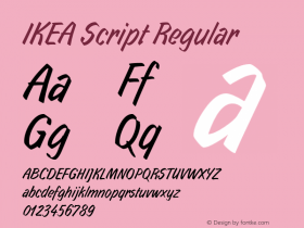 IKEA Script Regular Version 1.00 Font Sample