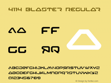 4114 Blaster Regular Version 2.0; 2015 Font Sample