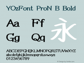 YOzFont ProN B Bold Version 12.18 Font Sample