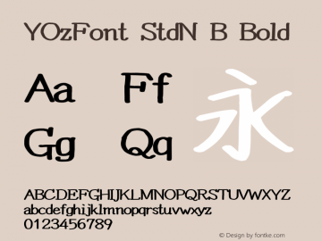 YOzFont StdN B Bold Version 12.18 Font Sample