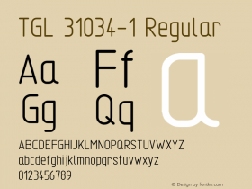 TGL 31034-1 Regular Version 1.003 2009 Font Sample