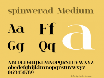 spinwerad Medium Version 0.20 Font Sample