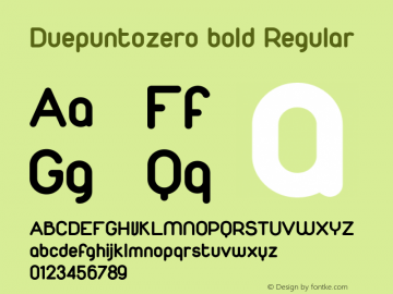 Duepuntozero bold Regular Version 1.001 2008图片样张