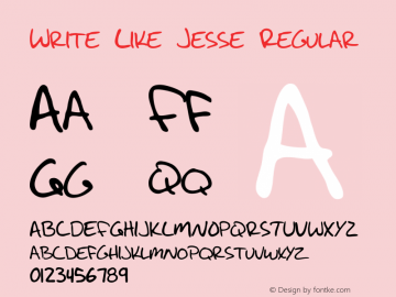 Write Like Jesse Regular Version 1.0.1 Font Sample