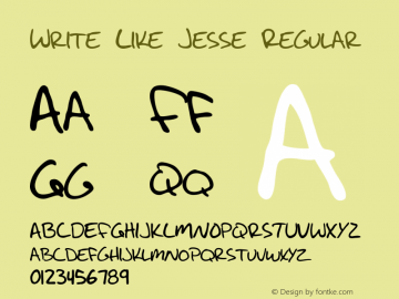 Write Like Jesse Regular Version 1.0.1 Font Sample