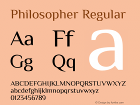 Philosopher Regular Version 1.000 2008 initial release Font Sample