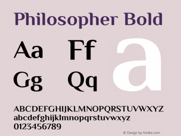 Philosopher Bold Version 1.000 Font Sample
