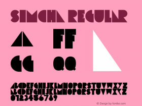 Simcha Regular Fontographer 4.7 12/21/08 FG4M­0000002045 Font Sample