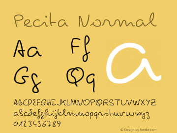 Pecita Normal Version 1.0 Font Sample