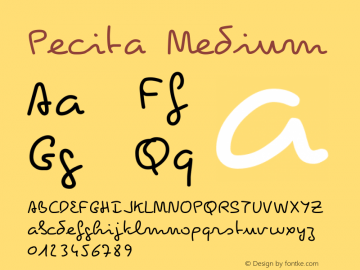 Pecita Medium Version 2.2 Font Sample