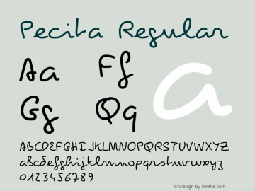 Pecita Regular Version 2.2 Font Sample