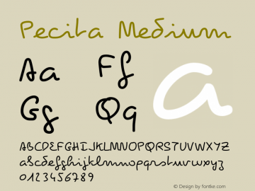 Pecita Medium Version 2.3.0 Font Sample