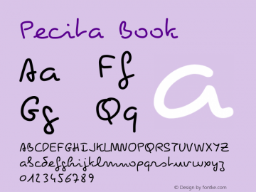 Pecita Book Version 2.4.8 Font Sample
