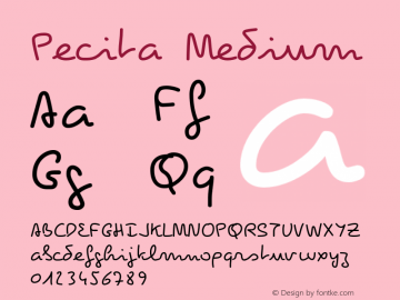 Pecita Medium Version 2.3.0 Font Sample