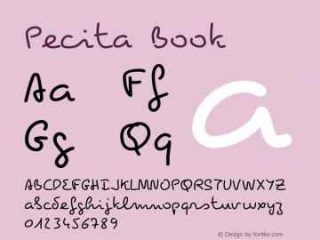 Pecita Book Version 2.7.1 Font Sample
