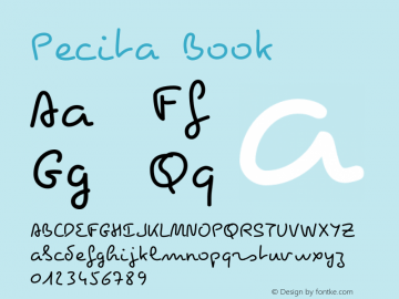 Pecita Book Version 3.1.0 Font Sample