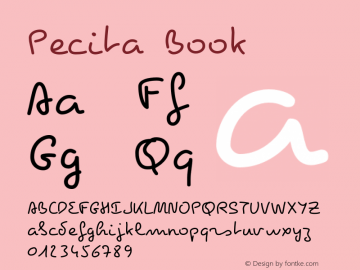 Pecita Book Version 3.1.0 Font Sample