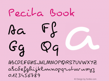 Pecita Book Version 3.2.0 Font Sample