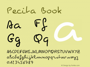 Pecita Book Version 3.2.1 Font Sample